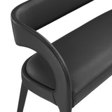 Modway Furniture Pinnacle Vegan Leather Accent Bench Black 20 x 55 x 32