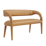 Modway Furniture Pinnacle Vegan Leather Accent Bench Tan 20 x 55 x 32