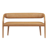 Modway Furniture Pinnacle Vegan Leather Accent Bench Tan 20 x 55 x 32