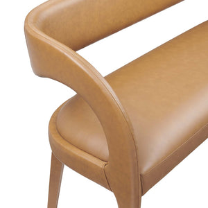 Modway Furniture Pinnacle Vegan Leather Accent Bench – Luxurious Comfort, Modern Design, Fully Assembled & Durable EEI-6570-TAN