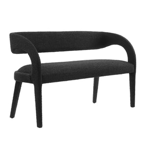 Modway Furniture Pinnacle Boucle Fabric Accent Bench Black 20 x 55 x 32