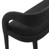 Modway Furniture Pinnacle Boucle Fabric Accent Bench Black 20 x 55 x 32