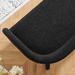 Modway Furniture Pinnacle Boucle Fabric Accent Bench – Modern Design, Plush Comfort, and No Assembly Needed Black EEI-6571-BLK