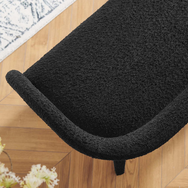 Modway Furniture Pinnacle Boucle Fabric Accent Bench – Modern Design, Plush Comfort, and No Assembly Needed Black EEI-6571-BLK
