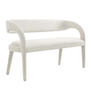Modway Furniture Pinnacle Boucle Fabric Accent Bench – Modern Design, Plush Comfort, and No Assembly Needed Ivory EEI-6571-IVO