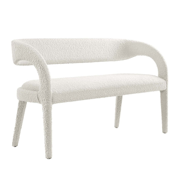 Modway Furniture Pinnacle Boucle Fabric Accent Bench – Modern Design, Plush Comfort, and No Assembly Needed Ivory EEI-6571-IVO