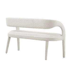Modway Furniture Pinnacle Boucle Fabric Accent Bench – Modern Design, Plush Comfort, and No Assembly Needed Ivory EEI-6571-IVO