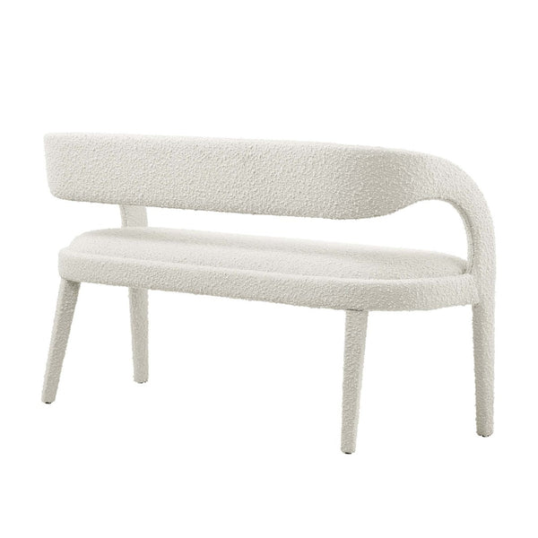 Modway Furniture Pinnacle Boucle Fabric Accent Bench – Modern Design, Plush Comfort, and No Assembly Needed Ivory EEI-6571-IVO