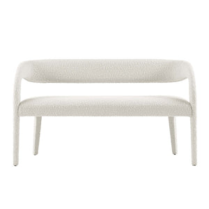 Modway Furniture Pinnacle Boucle Fabric Accent Bench – Modern Design, Plush Comfort, and No Assembly Needed Ivory EEI-6571-IVO