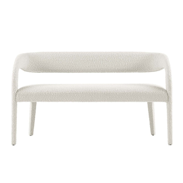 Modway Furniture Pinnacle Boucle Fabric Accent Bench – Modern Design, Plush Comfort, and No Assembly Needed Ivory EEI-6571-IVO