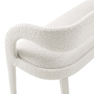 Modway Furniture Pinnacle Boucle Fabric Accent Bench – Modern Design, Plush Comfort, and No Assembly Needed Ivory EEI-6571-IVO