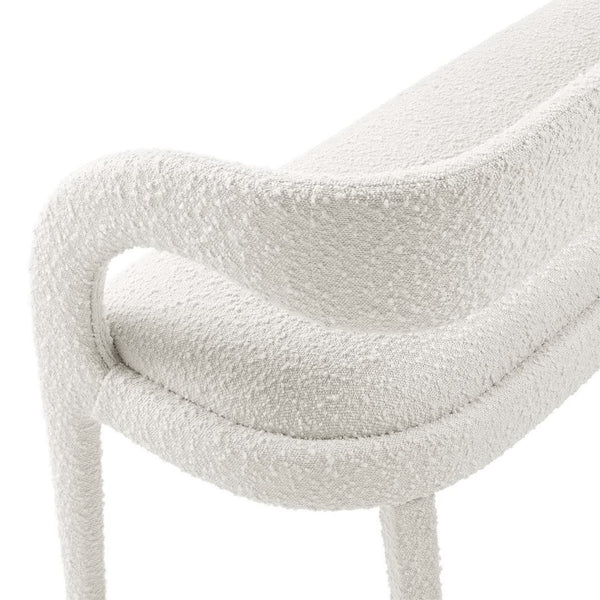 Modway Furniture Pinnacle Boucle Fabric Accent Bench – Modern Design, Plush Comfort, and No Assembly Needed Ivory EEI-6571-IVO