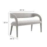 Modway Furniture Pinnacle Boucle Fabric Accent Bench Taupe 20 x 55 x 32