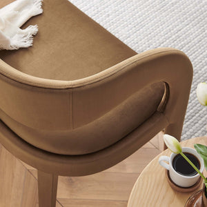 Modway Furniture Pinnacle Performance Velvet Accent Bench – Modern, Stain-Resistant, Fully Assembled Comfort & Style EEI-6572-BRN