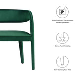 Modway Furniture Pinnacle Performance Velvet Accent Bench Green 20 x 55 x 32