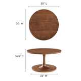 Modway Furniture Lina Round Wood Coffee Table EEI-6574-WAL