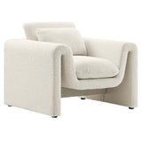 Modway Furniture Waverly Boucle Upholstered Armchair Ivory 33.5 x 37 x 30.5