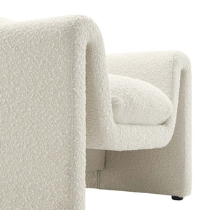 Modway Furniture Waverly Boucle Upholstered Armchair - Modern Comfort with Tactile Design for Home or Office Use Ivory EEI-6575-IVO