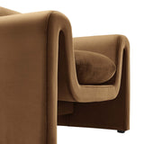 Modway Furniture Waverly Performance Velvet Armchair Brown 33.5 x 37 x 30.5