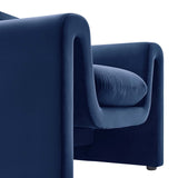 Modway Furniture Waverly Performance Velvet Armchair Midnight Blue 33.5 x 37 x 30.5