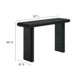 Modway Furniture Relic Concrete Textured Console Table Black 15 x 52 x 30