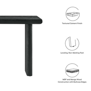 Modway Furniture Relic Concrete Textured Console Table - Industrial Chic Design for Modern Living Spaces and Offices Black EEI-6577-BLK