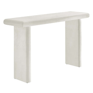 Modway Furniture Relic Concrete Textured Console Table - Industrial Chic Design for Modern Living Spaces and Offices White EEI-6577-WHI