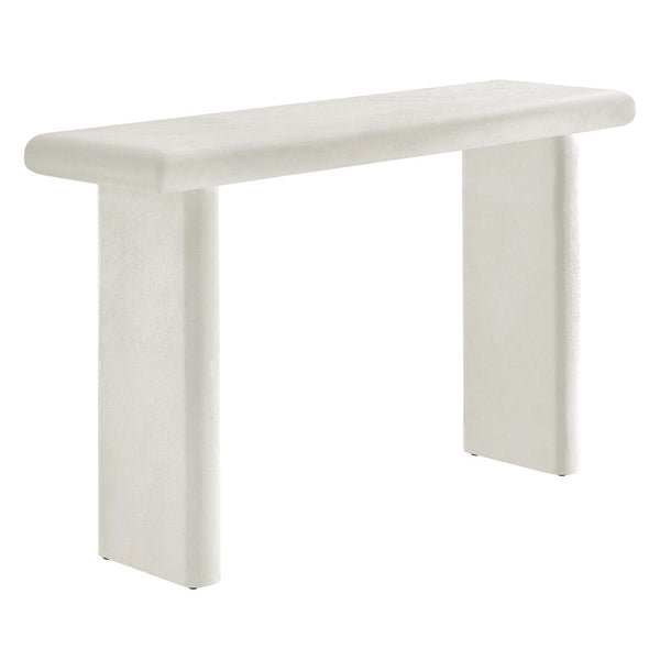 Modway Furniture Relic Concrete Textured Console Table - Industrial Chic Design for Modern Living Spaces and Offices White EEI-6577-WHI