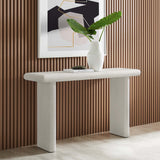 Modway Furniture Relic Concrete Textured Console Table White 15 x 52 x 30