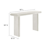 Modway Furniture Relic Concrete Textured Console Table White 15 x 52 x 30