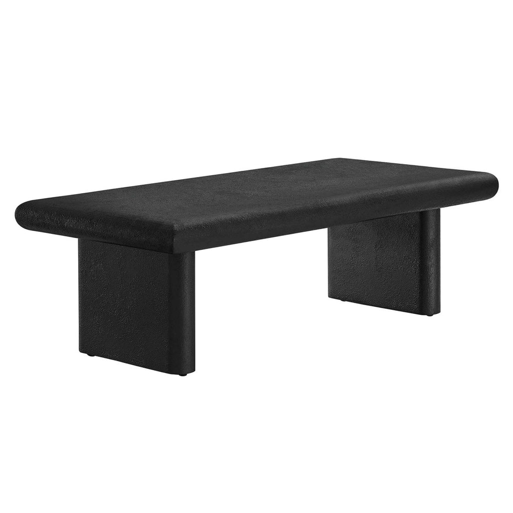 Modway Furniture Relic Concrete Textured Coffee Table - Modern Industrial Design with Durable MDF and Wood Construction Black EEI-6578-BLK