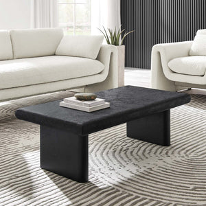 Modway Furniture Relic Concrete Textured Coffee Table - Modern Industrial Design with Durable MDF and Wood Construction Black EEI-6578-BLK