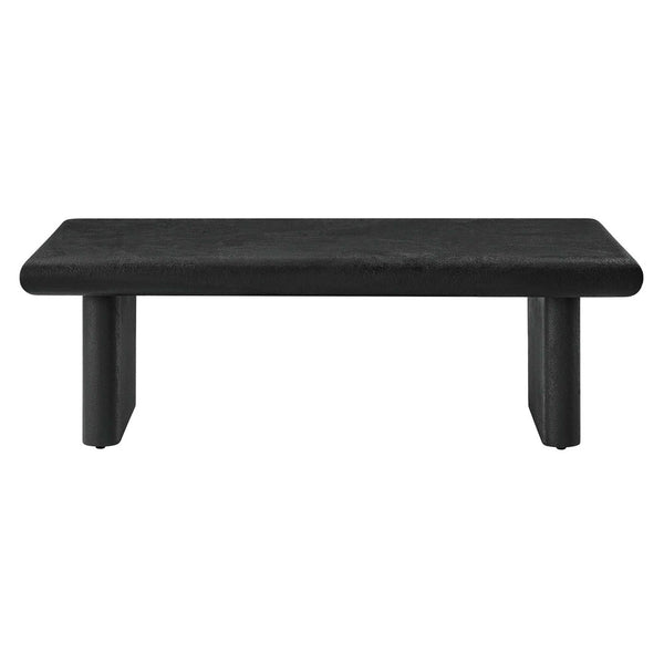 Modway Furniture Relic Concrete Textured Coffee Table - Modern Industrial Design with Durable MDF and Wood Construction Black EEI-6578-BLK