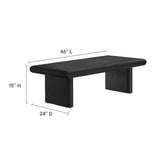 Modway Furniture Relic Concrete Textured Coffee Table Black 24 x 46 x 15