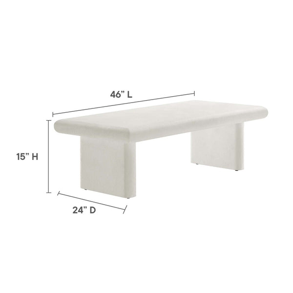 Modway Furniture Relic Concrete Textured Coffee Table - Modern Industrial Design with Durable MDF and Wood Construction White EEI-6578-WHI