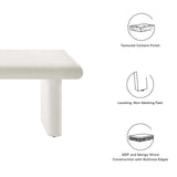 Modway Furniture Relic Concrete Textured Coffee Table White 24 x 46 x 15