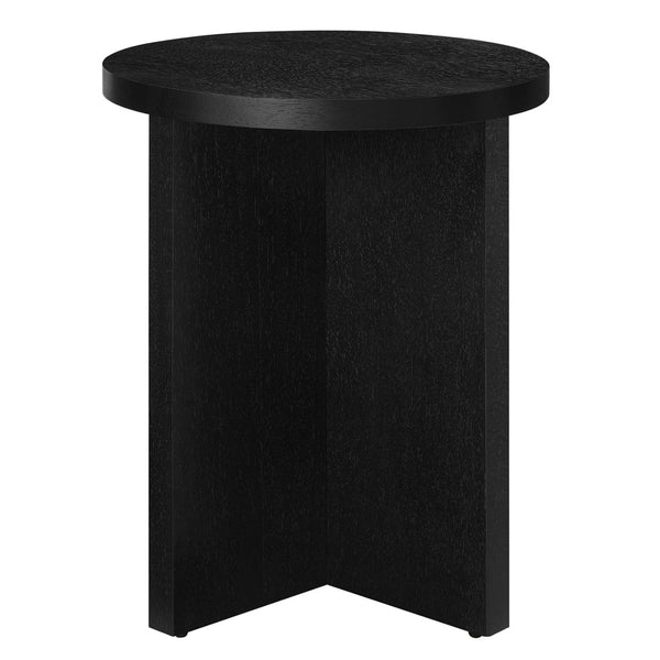 Modway Furniture Silas Round Wood Side Table - Stylish Mango Wood Accent Table with Modern X-Base for Living Room Black EEI-6579-BLK