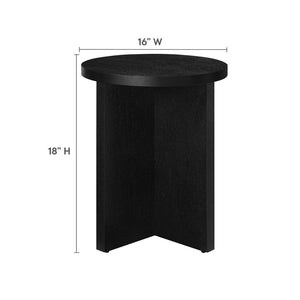Modway Furniture Silas Round Wood Side Table - Stylish Mango Wood Accent Table with Modern X-Base for Living Room Black EEI-6579-BLK