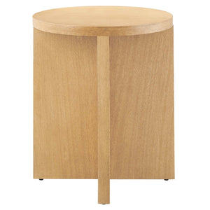 Modway Furniture Silas Round Wood Side Table - Stylish Mango Wood Accent Table with Modern X-Base for Living Room Natural EEI-6579-NAT