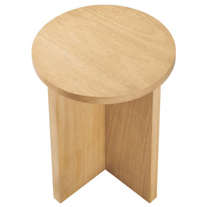 Modway Furniture Silas Round Wood Side Table - Stylish Mango Wood Accent Table with Modern X-Base for Living Room Natural EEI-6579-NAT