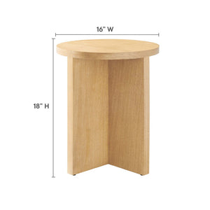 Modway Furniture Silas Round Wood Side Table - Stylish Mango Wood Accent Table with Modern X-Base for Living Room Natural EEI-6579-NAT