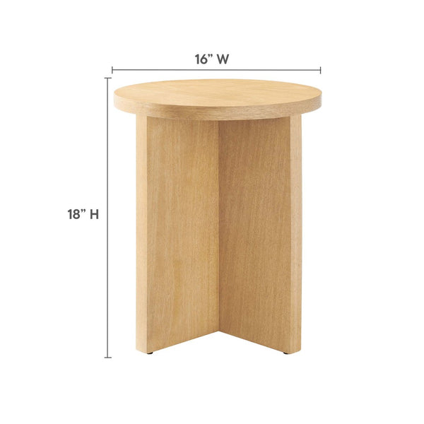 Modway Furniture Silas Round Wood Side Table - Stylish Mango Wood Accent Table with Modern X-Base for Living Room Natural EEI-6579-NAT