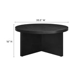 Modway Furniture Silas Round Wood Coffee Table EEI-6580-BLK