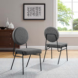 Modway Furniture Craft Upholstered Fabric Dining Side Chairs - Set of 2 Black Charcoal 22 x 37 x 35.5