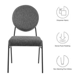 Modway Furniture Craft Upholstered Fabric Dining Side Chairs - Set of 2 Black Charcoal 22 x 37 x 35.5
