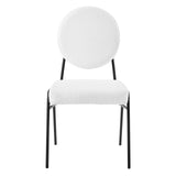 Modway Furniture Craft Upholstered Fabric Dining Side Chairs - Set of 2 Black White 22 x 37 x 35.5