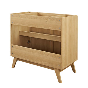 Modway Furniture Soma 36" Bathroom Vanity Cabinet with Rattan Weave Doors and Soft-Close Hinges for Modern Style Oak EEI-6588-OAK