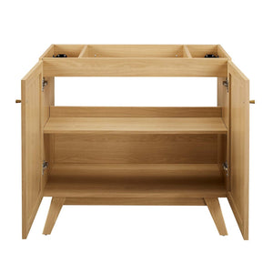 Modway Furniture Soma 36" Bathroom Vanity Cabinet with Rattan Weave Doors and Soft-Close Hinges for Modern Style Oak EEI-6588-OAK