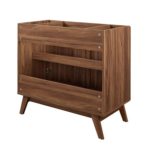 Modway Furniture Soma 36" Bathroom Vanity Cabinet with Rattan Weave Doors and Soft-Close Hinges for Modern Style Walnut EEI-6588-WAL