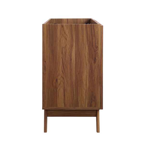 Modway Furniture Soma 48" Modern Bathroom Vanity Cabinet with Rattan Texture, Soft-Close Doors & Gold Accents Walnut EEI-6589-WAL